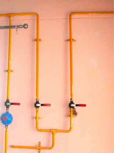 Gas pipe installation work 1